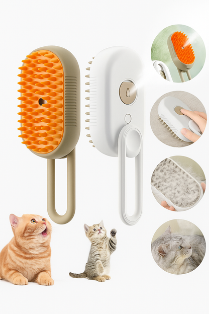 Cepillo 3 en 1 de mascota a vapor