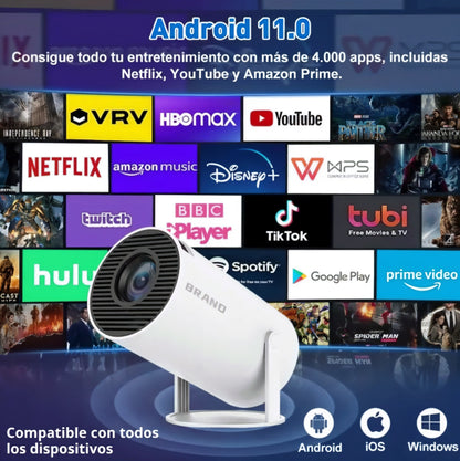 🎬 ¡Super!® - Proyector Profesional HD 4K Con Sistema Android +4,000 apps WiFi Bluetooth ✨📺